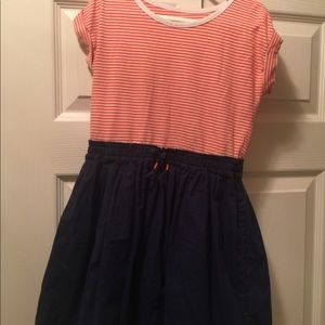 Cat & Jack Dress size 7/8. Orange/navy/white